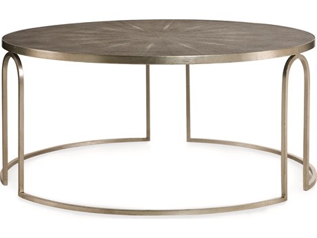 Century Furniture Monarch Round Faux Leather Coffee Table