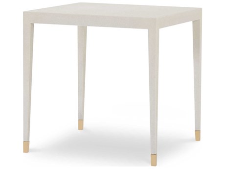 Century Furniture Monarch Square Wood Ivory Faux Shagreen With Satin Brass End Table