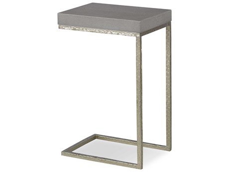 Century Furniture Monarch Rectangular Champagne Faux Leather End Table