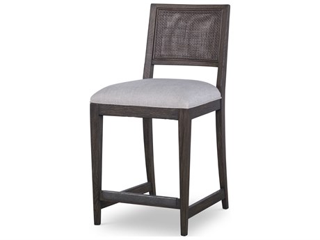 Century Furniture Monarch Upholstered Oak Wood Dark Brown Counter Stool