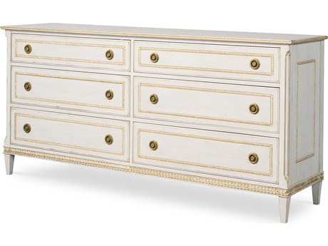 Century Furniture Monarch 6-Drawers White Acacia Wood Double Dresser