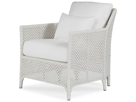 Century Outdoor Tangier Chalk White Wicker Cushion Lounge Chair