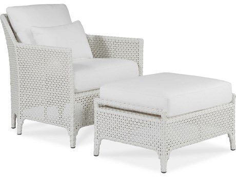 Century Outdoor Tangier Chalk White Wicker Cushion Lounge Set