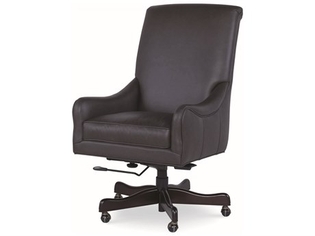 Century Furniture Trading Company Black Leather Adjustable Swivel Executive Desk Chair