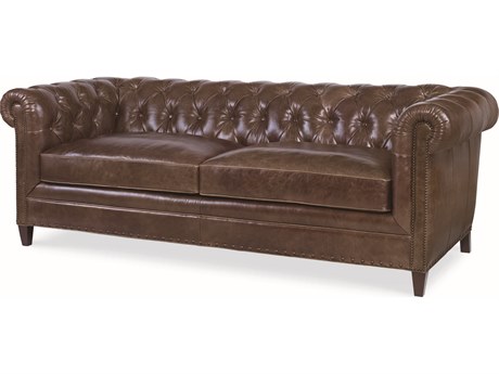 Century Furniture Trading Company Brown Leather Sofa