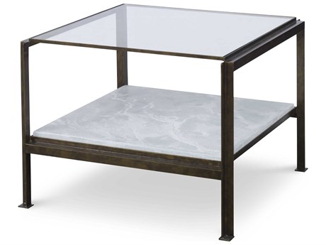 Century Furniture Grand Tour Square Glass Oil Rubbed Bronze Coffee Table