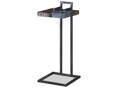Century Furniture Grand Tour Rectangular Wood Reclaimed Oak Textured Steel End Table