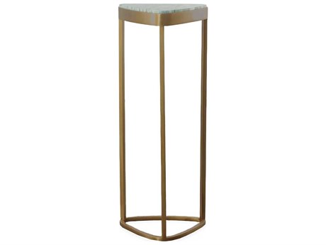 Century Furniture Grand Tour 9" Stone Green Satin Brass End Table