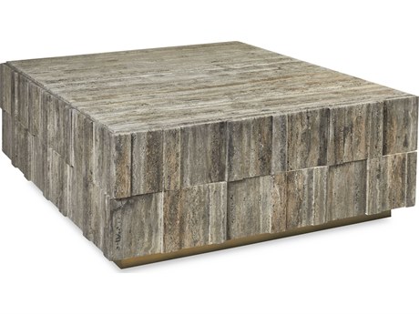 Century Furniture Grand Tour Square Travertine Stone Coffee Table