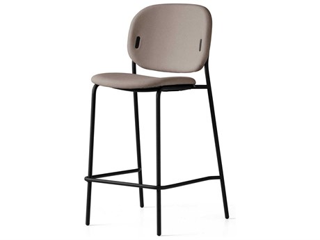 Connubia Yo! Upholstered Taupe Matt Black Bar Stool