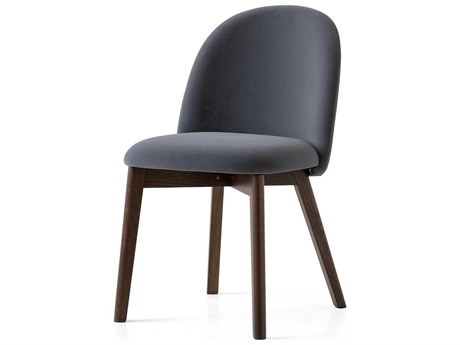 Connubia Tuka Beech Wood Gray Upholstered Side Dining Chair