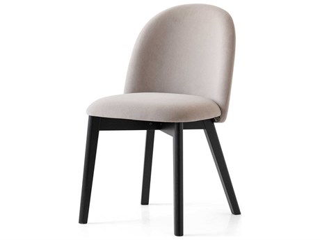 Connubia Tuka Beech Wood Beige Upholstered Side Dining Chair