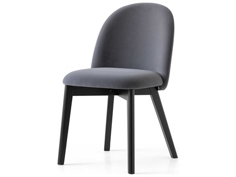 Connubia Tuka Beech Wood Gray Upholstered Side Dining Chair