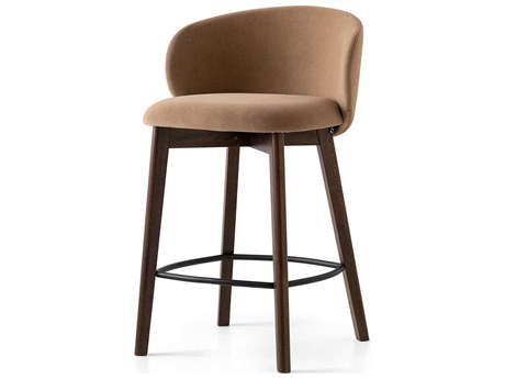 Connubia Tuka Upholstered Beech Wood Camel Brown Smoke Counter Stool
