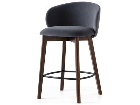 Connubia Tuka Upholstered Beech Wood Grey Smoke Counter Stool