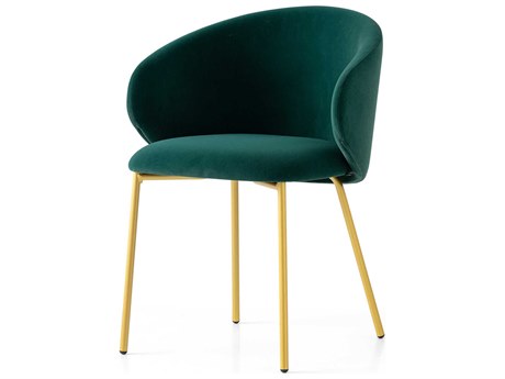 Connubia Tuka Brass Upholstered Side Dining Chair