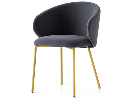 Connubia Tuka Brass Upholstered Side Dining Chair