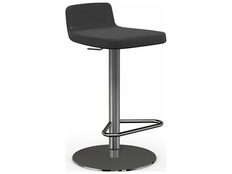 Connubia Riley Leather Adjustable Swivel Upholstered Black Chromed Bar Stool