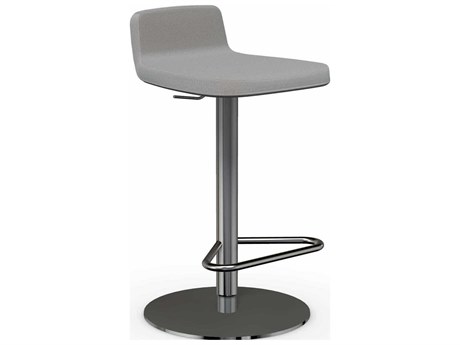 Connubia Riley Adjustable Swivel Upholstered Taupe Chromed Bar Stool