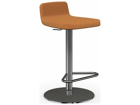 Connubia Riley Adjustable Swivel Upholstered Saffron Yellow Chromed Bar Stool
