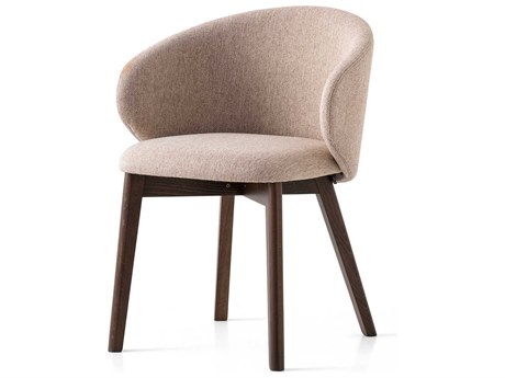 Connubia Tuka Beech Wood Beige Upholstered Side Dining Chair