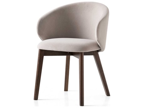 Connubia Tuka Beech Wood Gray Upholstered Side Dining Chair