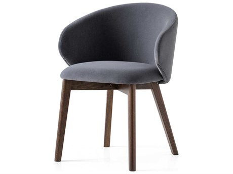 Connubia Tuka Beech Wood Gray Upholstered Side Dining Chair