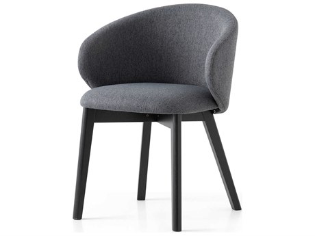 Connubia Tuka Beech Wood Black Upholstered Side Dining Chair