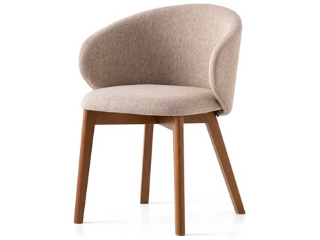 Connubia Tuka Beech Wood Beige Upholstered Side Dining Chair