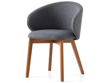 Connubia Tuka Beech Wood Black Upholstered Side Dining Chair