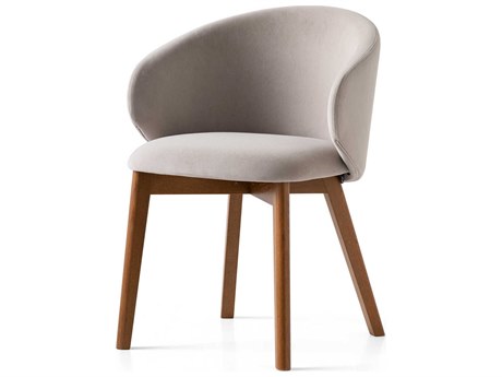 Connubia Tuka Beech Wood Brown Upholstered Side Dining Chair