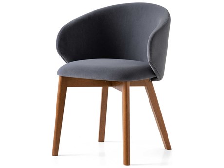 Connubia Tuka Beech Wood Brown Upholstered Side Dining Chair
