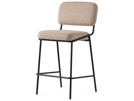 Connubia Sixty Upholstered Taupe Matt Black Counter Stool