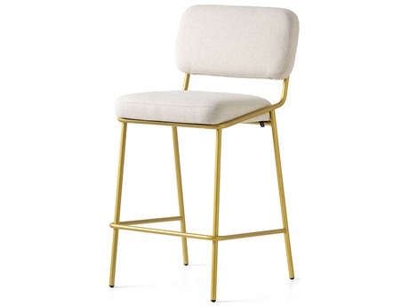 Connubia Sixty Upholstered Sand Painted Brass Counter Stool