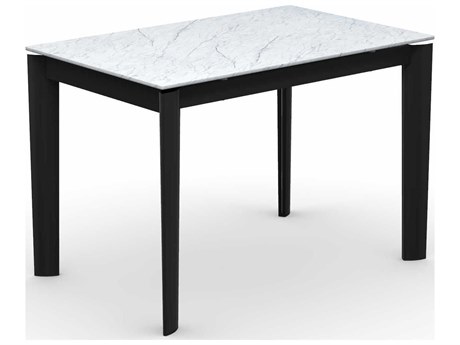 Connubia Lord Rectangular White Alpi Marble Matt Black Dining Table