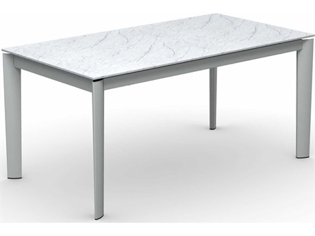 Connubia Lord Rectangular White Alpi Marble Matt Optic Dining Table