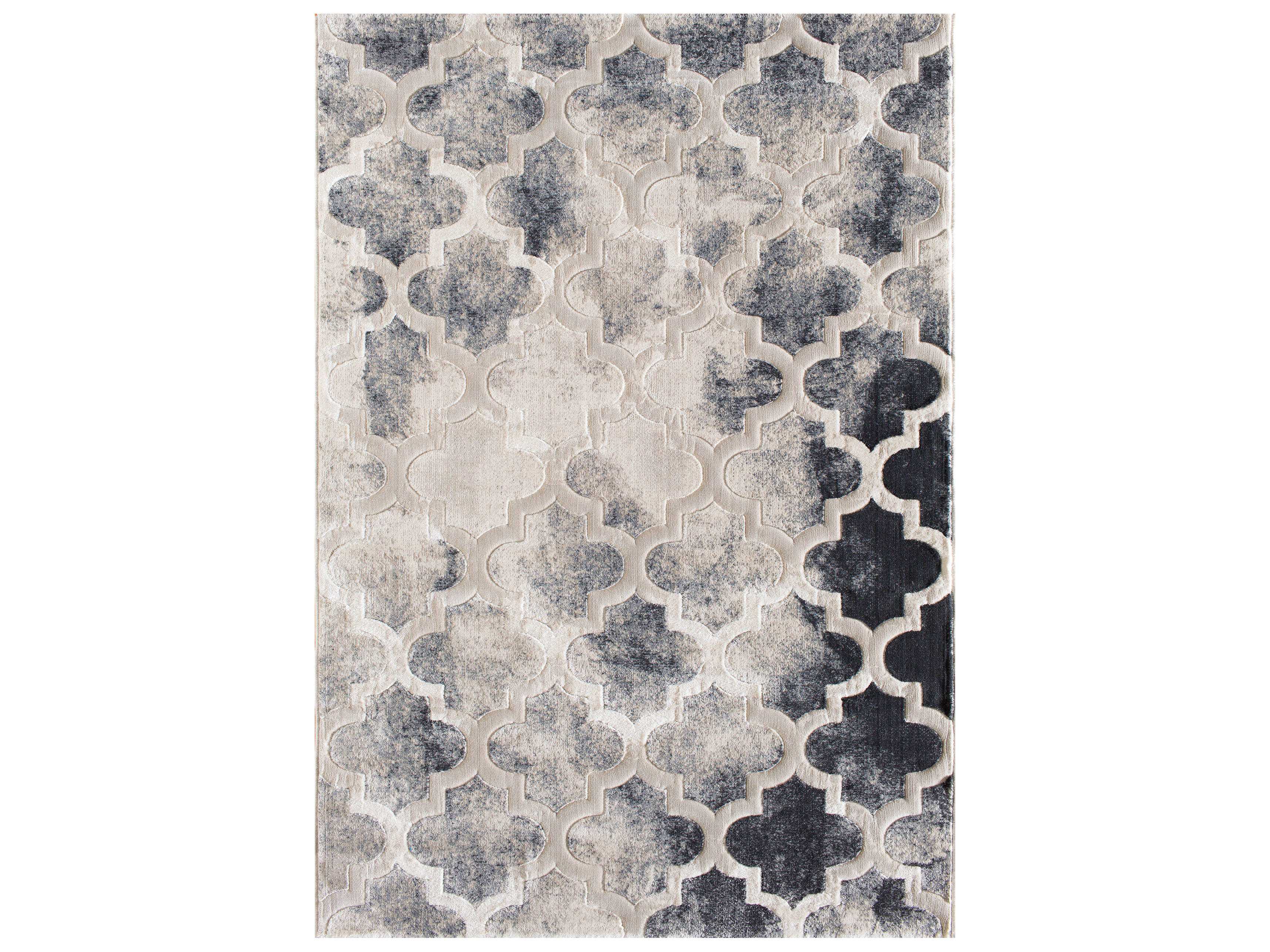 Central Oriental Oracle Moroccan Charm Rectangular Blue & Taupe Area