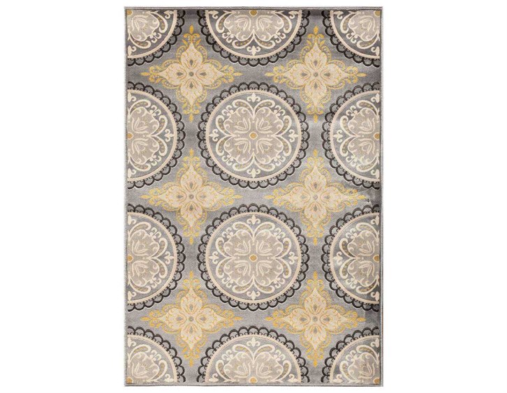 Central Oriental Paris Citron Pena Rectangular Silver Area Rug