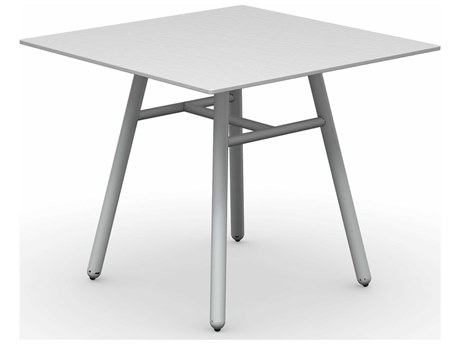 Connubia Outdoor Yo Matt Optic White / Slate Aluminum Ceramic Square Dining Table