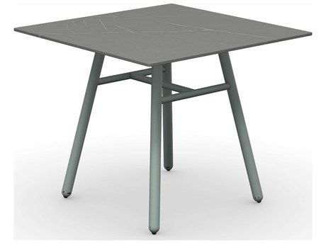 Connubia Outdoor Yo Matt Thyme Green / Piasentina Grey Aluminum Ceramic Square Dining Table