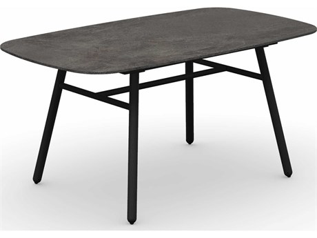 Connubia Outdoor Yo Matt Black / Porphyry Brown Aluminum Ceramic Rectangular Dining Table