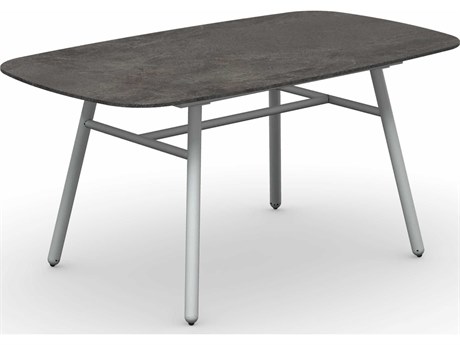 Connubia Outdoor Yo Matt Optic White / Porphyry Brown Aluminum Ceramic Rectangular Dining Table