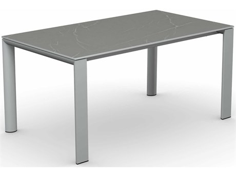 Connubia Outdoor Dorian Matt Optic White / Piasentina Grey Black Resin Metal Ceramic Rectangular Dining Table