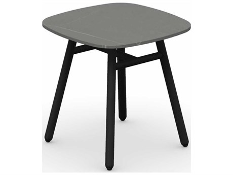 Connubia Outdoor Yo Matt Black / Piasentina Grey Aluminum Ceramic Square End Table