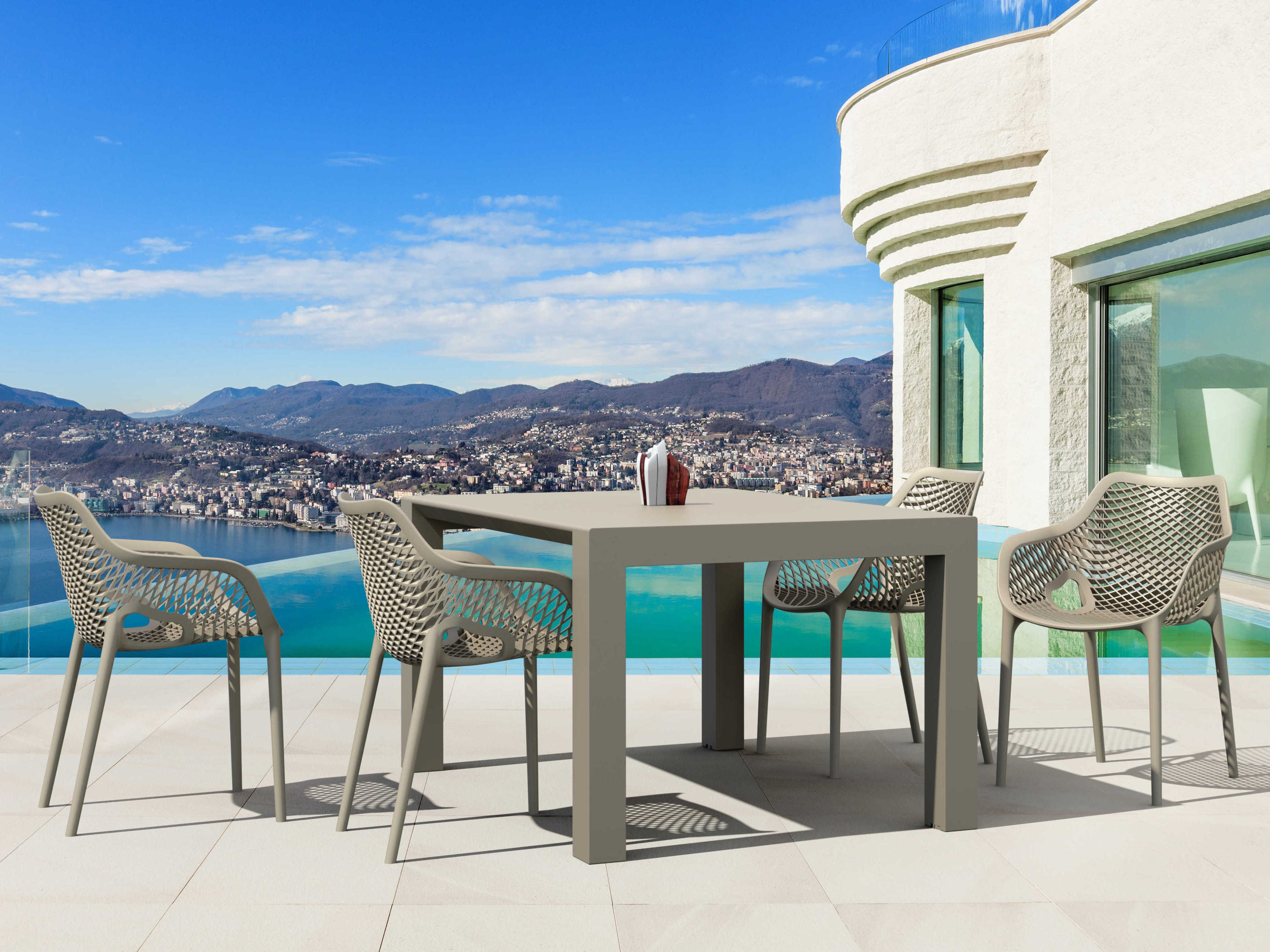 Compamia Air Taupe Polypropylene Dining Set