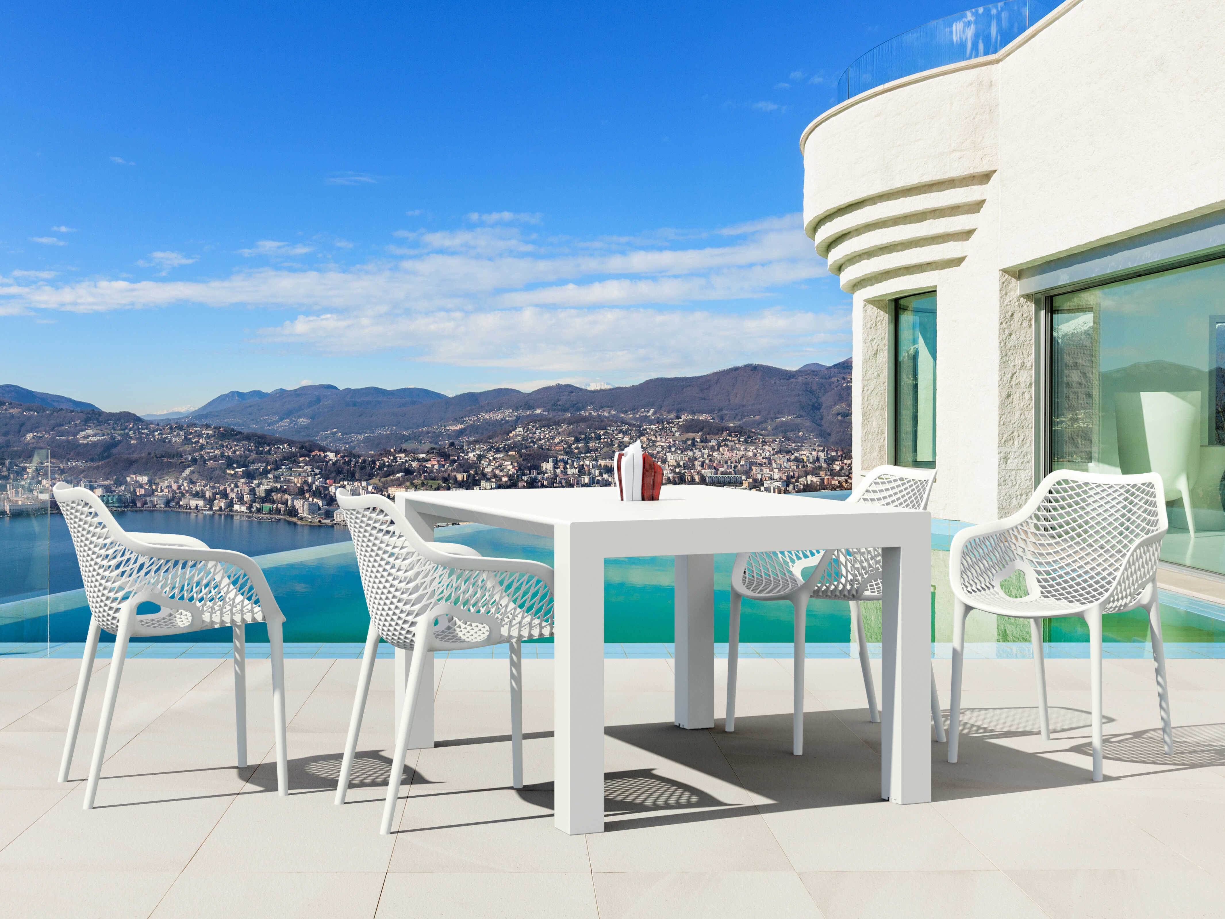 Compamia Air White Polypropylene Dining Set
