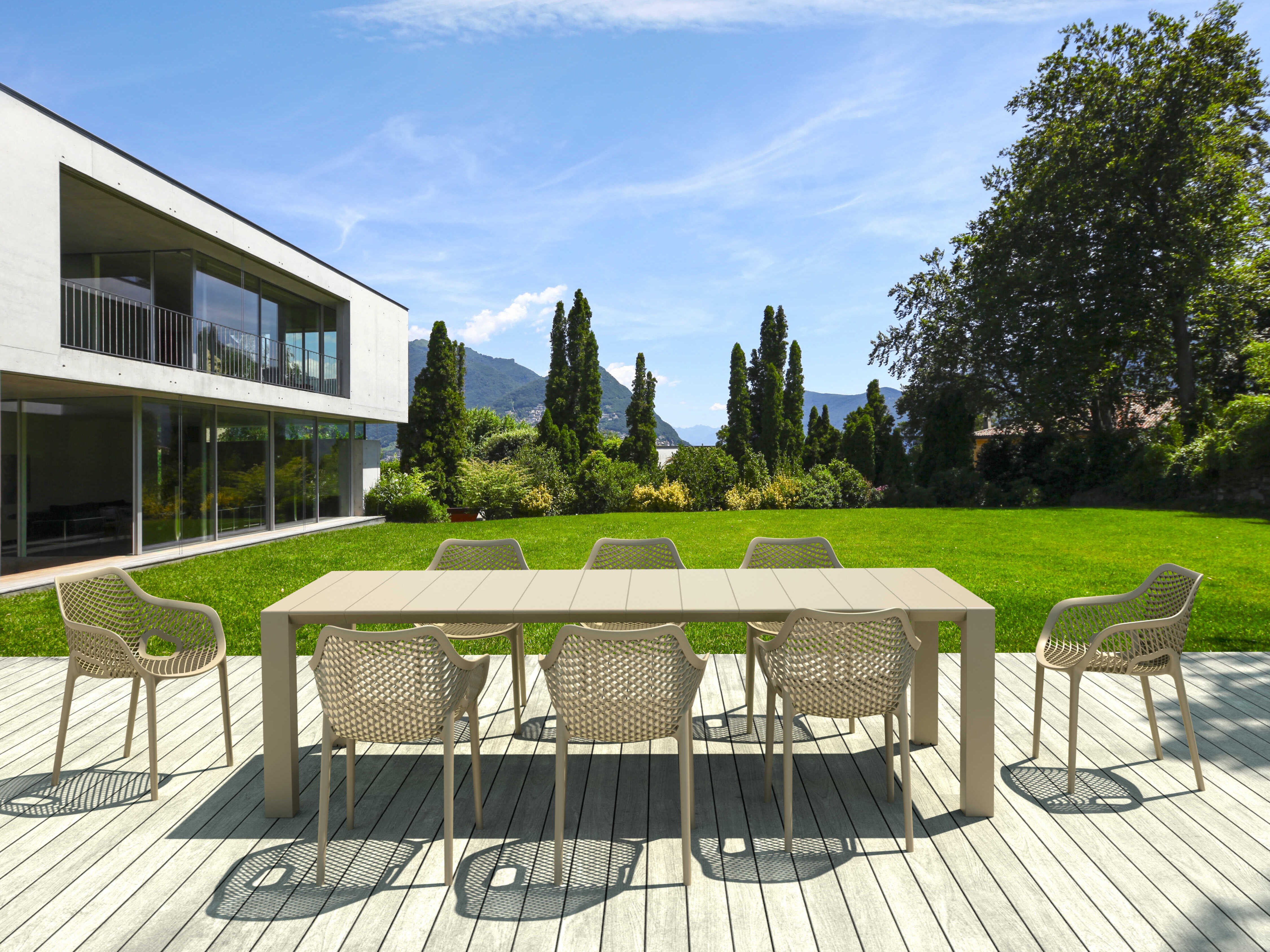 Compamia Air Taupe Polypropylene Dining Set