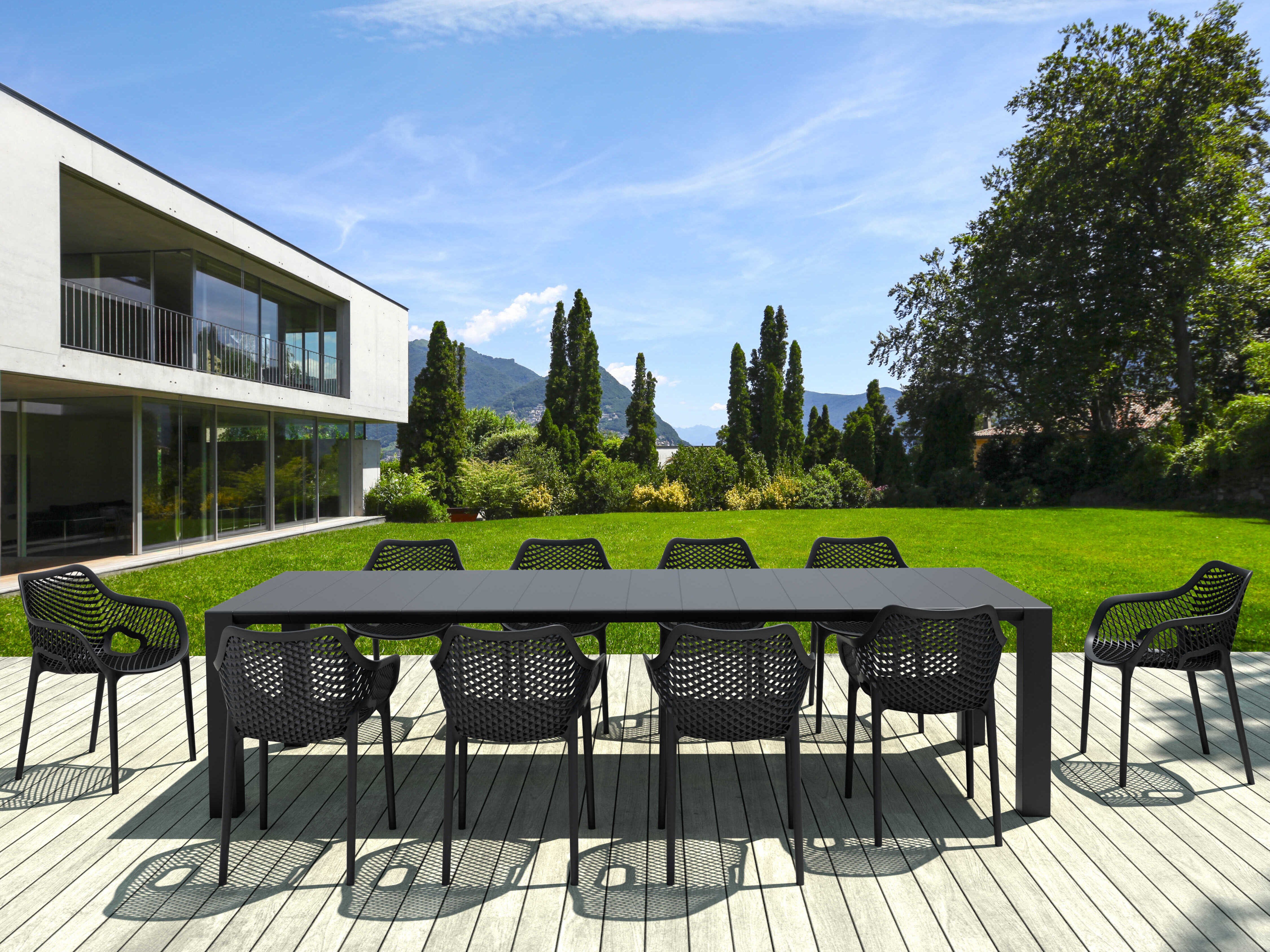 Compamia Air Black Polypropylene Dining Set