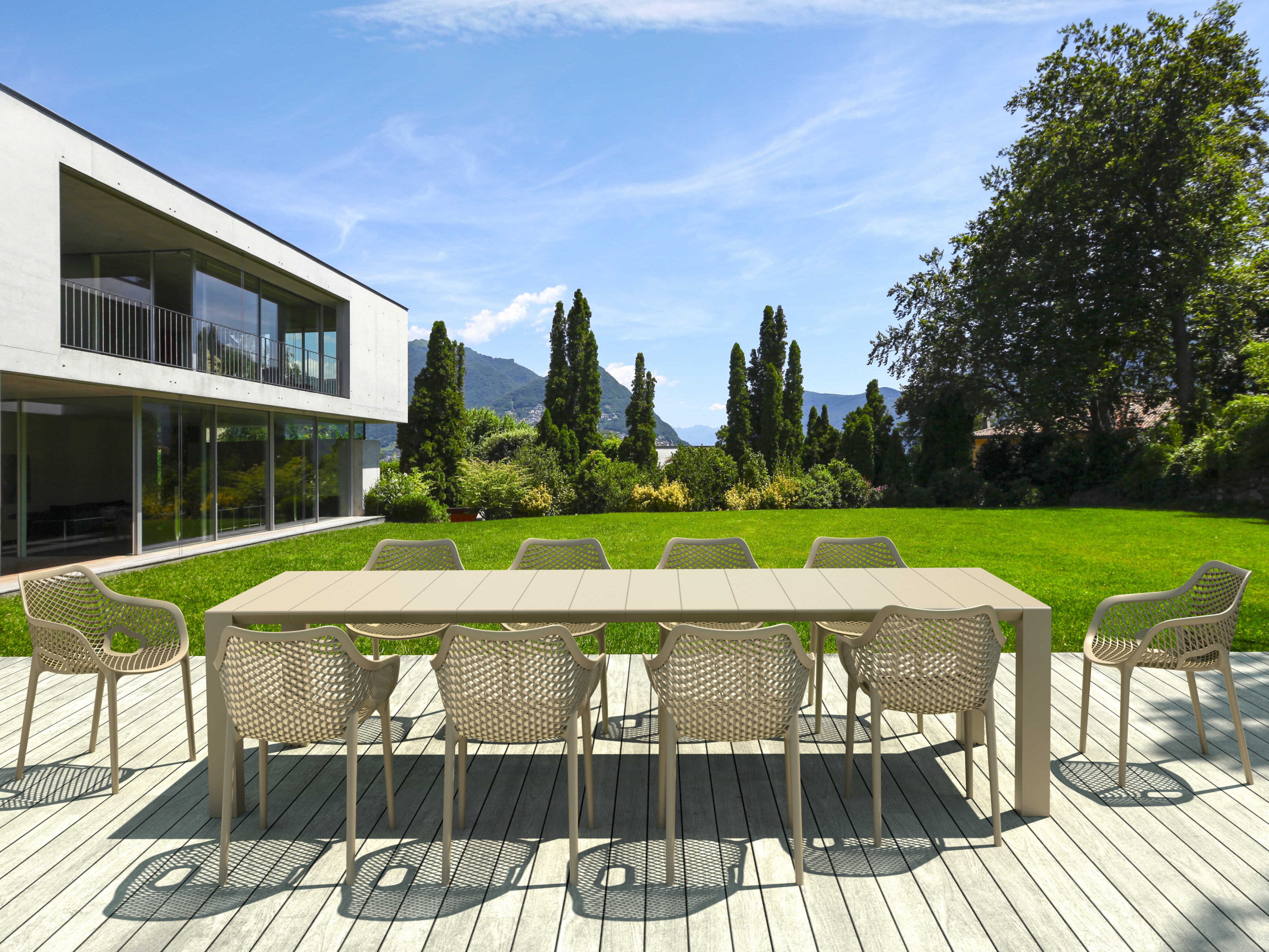 Compamia Air Taupe Polypropylene Dining Set