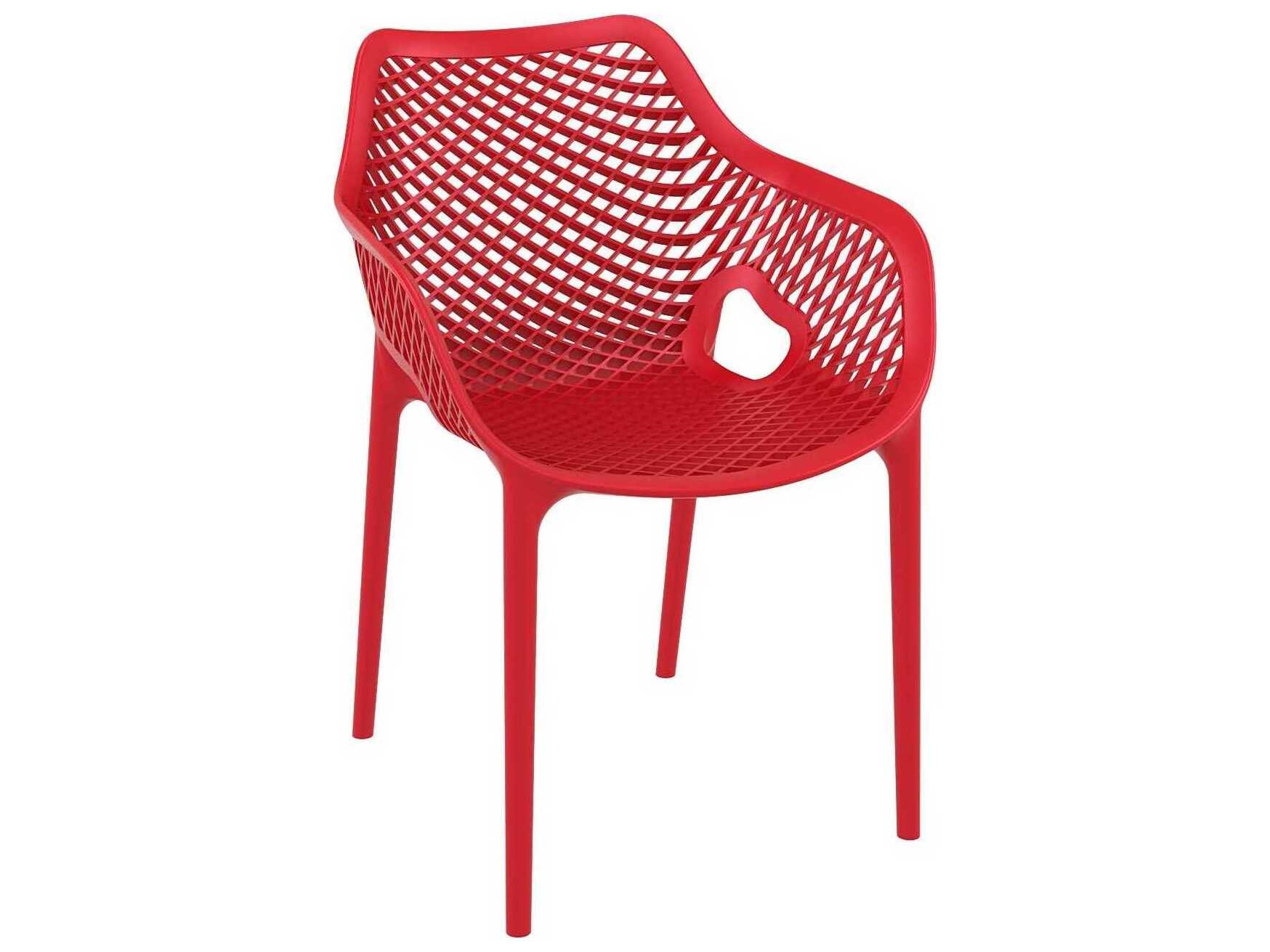 Compamia Air Red Polypropylene Resin Dining Chair (Set of 2)